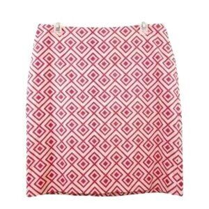 ANN TAYLOR Womens Skirt SZ 0 Diamond A-Line Pink Knee Length Lined Casual Office